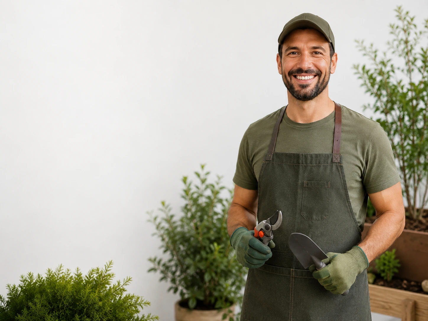 Profissional de jardinagem trabalhando