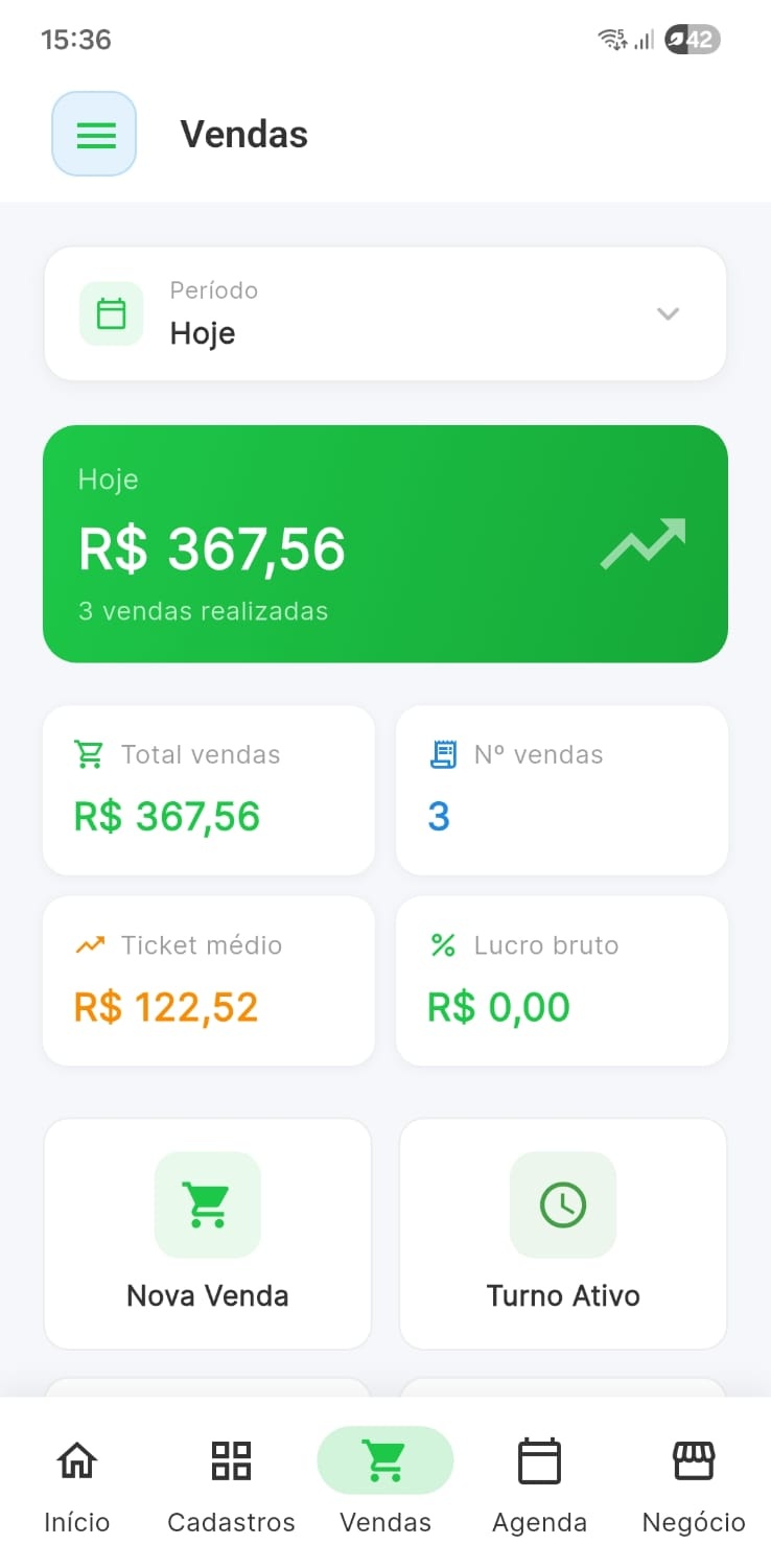 Tela real do dashboard de vendas do Valeu